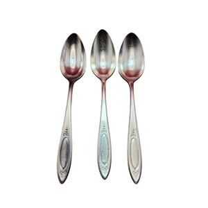 Oneida Adam Silverplate 1917 Teaspoon Lot of 3 Vintage Flat Handle 6” Pattern